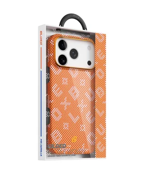 TPU+PC чехол Blueo Gilded Tactile Woven with MagSafe для Apple iPhone 17 Pro (6.3") Orange