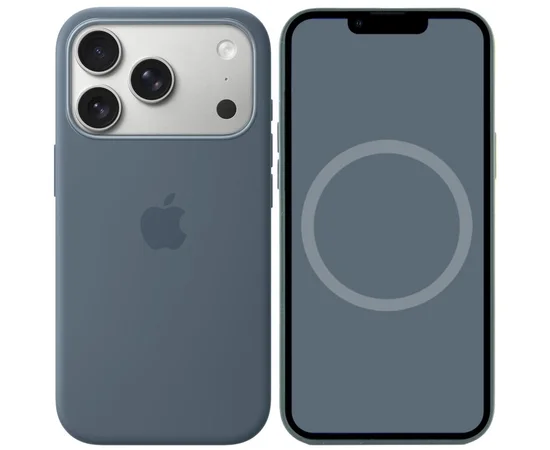 Чехол Silicone case (AAA) with Magsafe and Animation для Apple iPhone 17 Pro (6.3") Anchor Blue