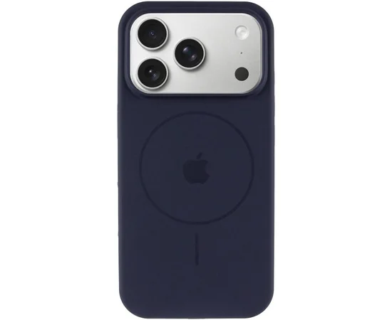 Чехол Silicone Case Full Protective (AA) V2 with MagSafe для Apple iPhone 17 Pro (6.3") Темно-синий / Midnight blue