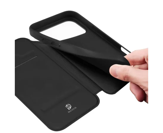 Чохол-книжка Dux Ducis з кишенею для візиток для Apple iPhone 17 Pro (6.3") Чорний