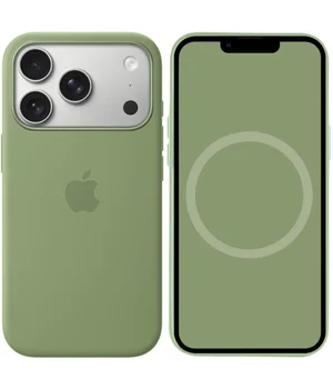 Чохол Silicone case (AAA) with Magsafe and Animation для Apple iPhone 17 Pro (6.3") Light Moss