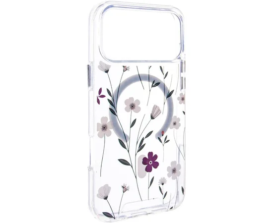 TPU+PC чохол Clear Garden with MagSafe для Apple iPhone 17 Pro (6.3") Cherry Petal
