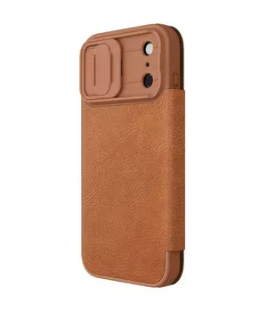 Кожаный чехол-книжка Nillkin Qin Pro Camshield для Apple iPhone 17 Pro (6.3") Brown