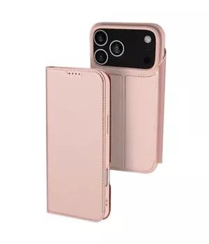 Чехол-книжка Dux Ducis с карманом для визиток для Apple iPhone 17 Pro (6.3") Rose Gold