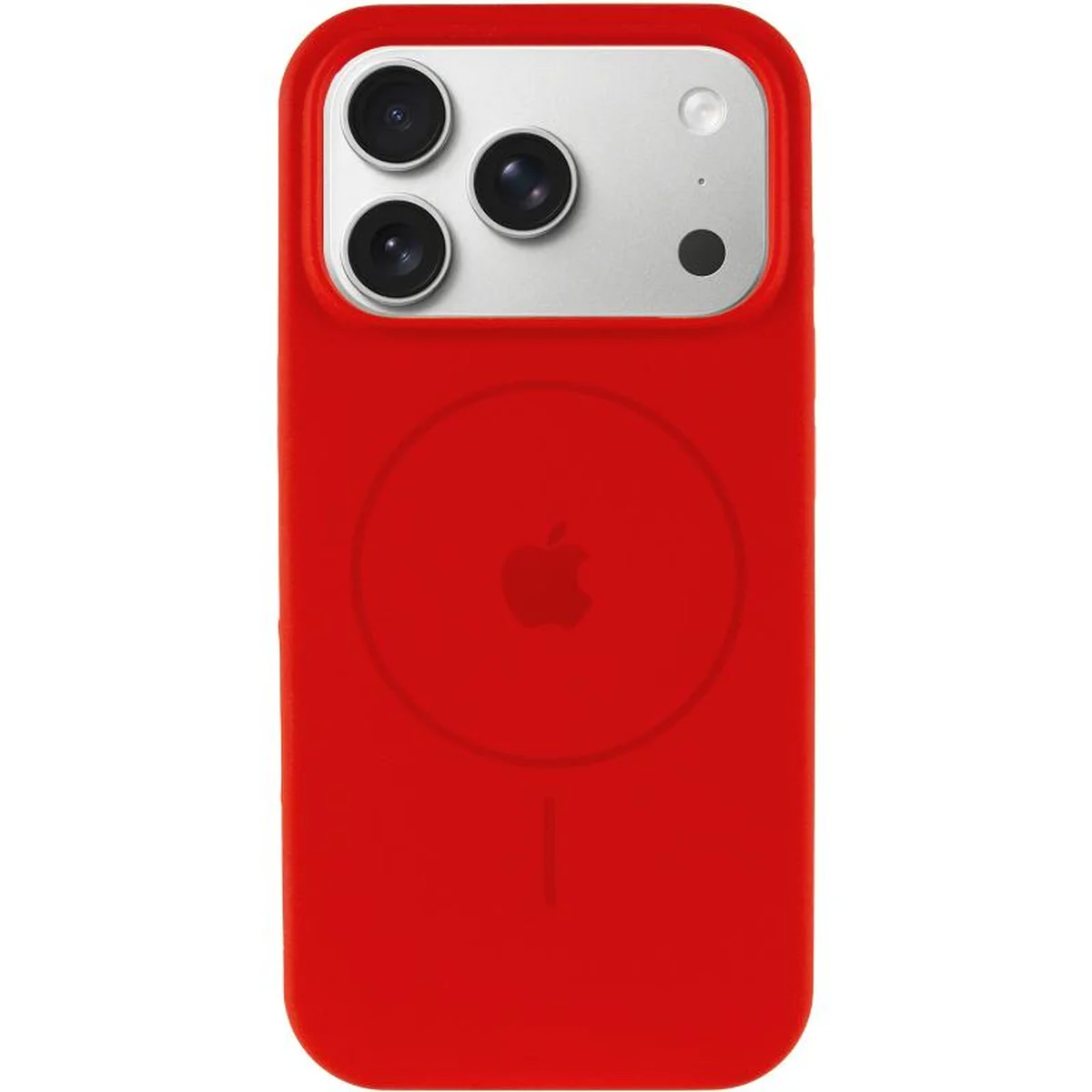 Чехол Silicone Case Full Protective (AA) V2 with MagSafe для Apple iPhone 17 Pro (6.3") Красный / Red
