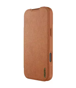 Кожаный чехол-книжка Nillkin Qin Pro Camshield для Apple iPhone 17 Pro (6.3") Brown