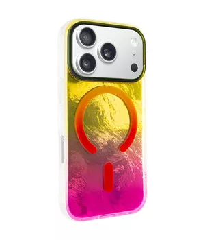 Чехол TPU Shiny Mountain (MagFit) для Apple iPhone 17 Pro (6.3") Yellow / Pink