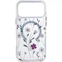 TPU+PC чохол Clear Garden with MagSafe для Apple iPhone 17 Pro (6.3") Cherry Petal