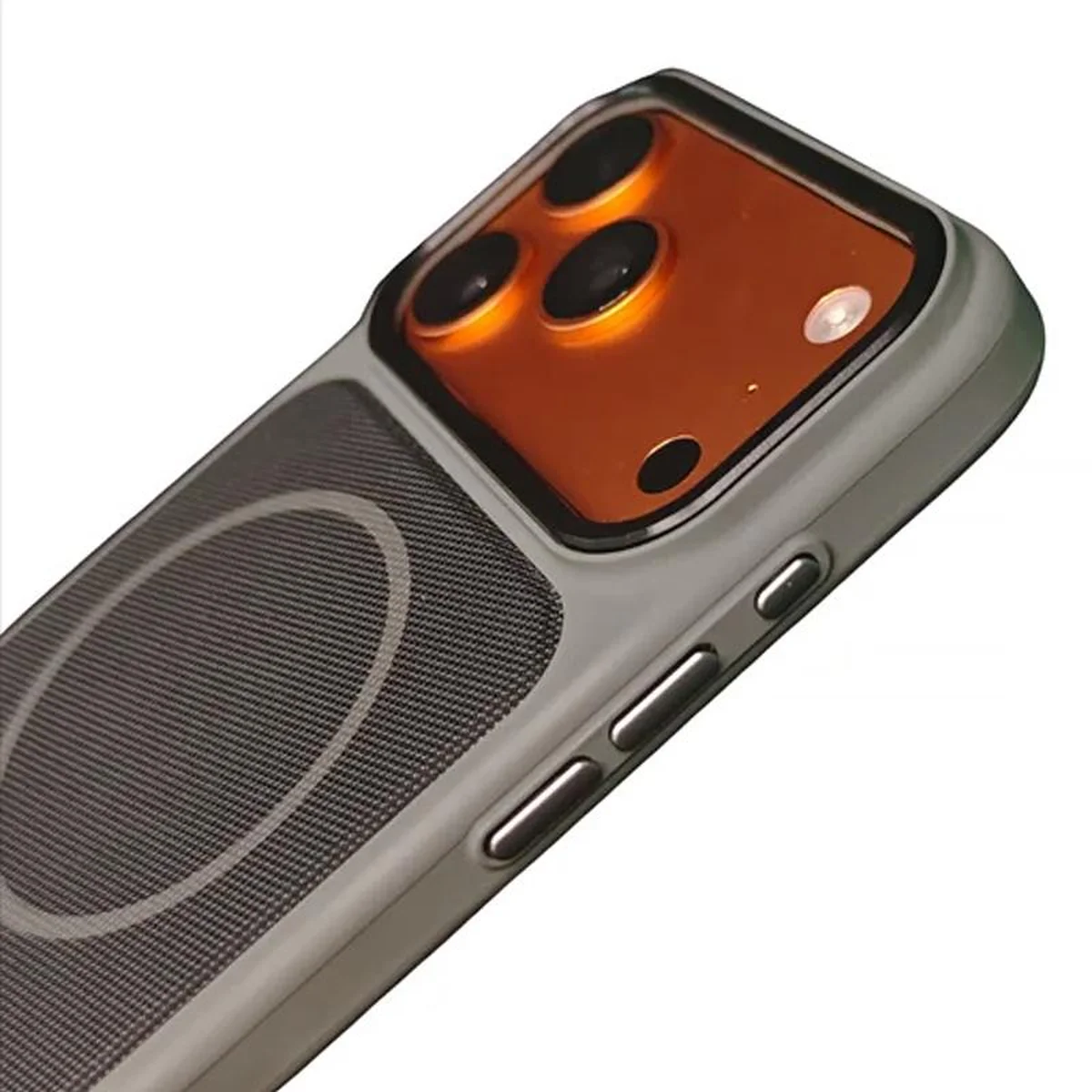 Чехол TPU TechWoven Hybrid with MagSafe для Apple iPhone 17 Pro (6.3") Grey / Black