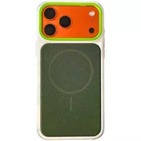 Чехол TPU TechWoven Hybrid with MagSafe для Apple iPhone 17 Pro (6.3") White / Green