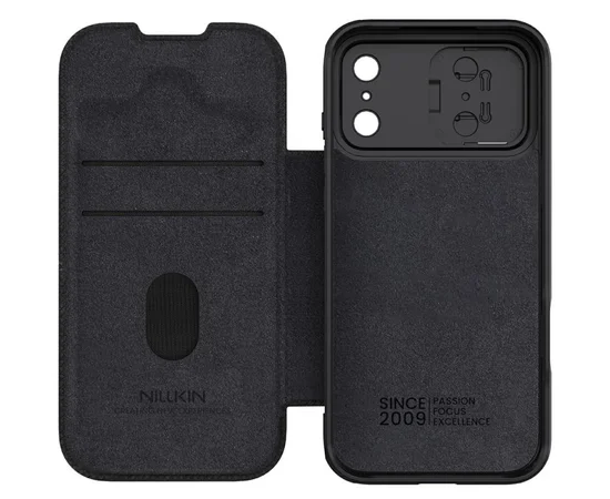 Шкіряний чохол-книжка Nillkin Qin Pro Camshield для Apple iPhone 17 Pro (6.3") Black