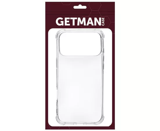TPU чохол GETMAN Ease logo посилені кути для Apple iPhone 17 Pro (6.3") Безбарвний (прозорий)