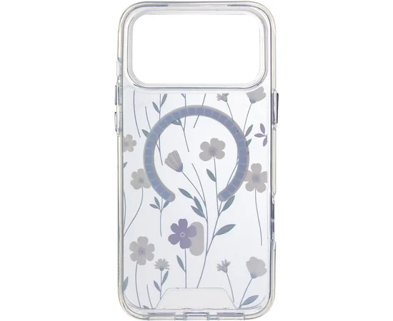 TPU+PC чохол Clear Garden with MagSafe для Apple iPhone 17 Pro (6.3") Cherry Petal