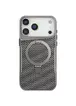 TPU+PC чохол Metal Buttons with MagSafe Carbon Ring для Apple iPhone 17 Pro (6.3") Сірий