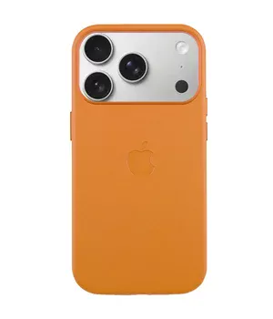 Чехол кожаный Leather Case (AA) with MagSafe and Animation для Apple iPhone 17 Pro (6.3") Golden