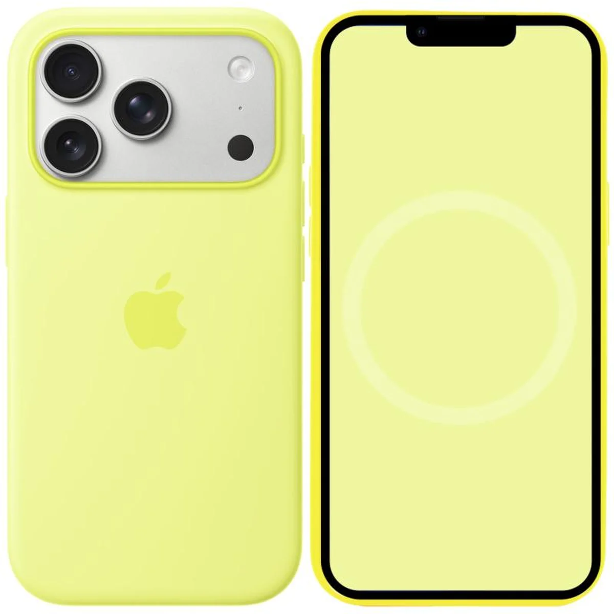 Чохол Silicone case (AAA) with Magsafe and Animation для Apple iPhone 17 Pro (6.3") Neon Yellow