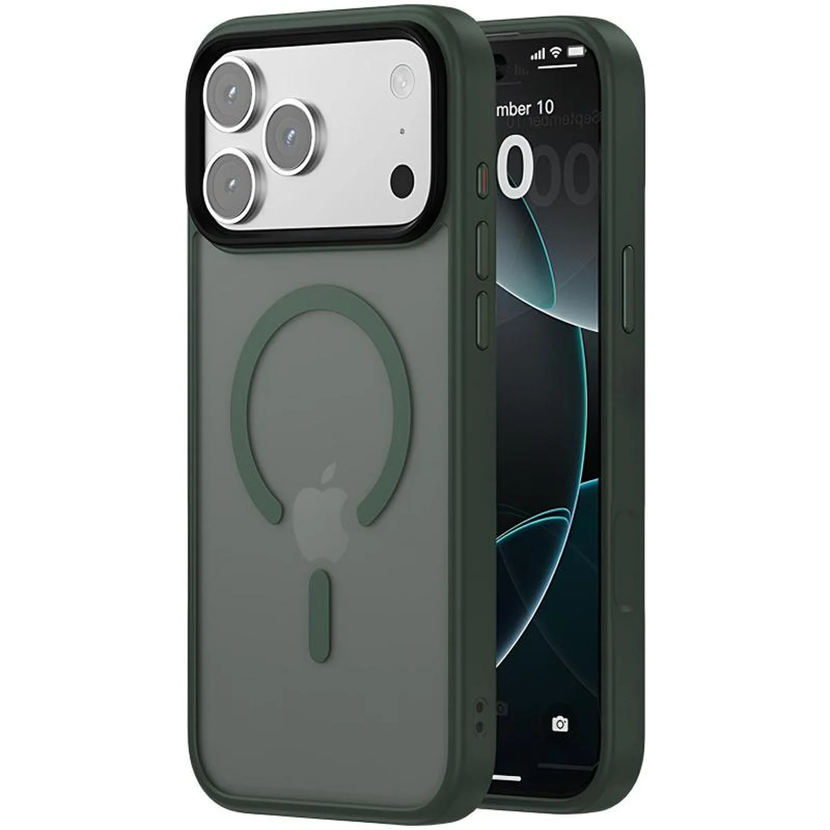 TPU+PC чохол Metal Buttons with MagSafe Colorful для Apple iPhone 17 Pro (6.3") Зелений / Dark Green