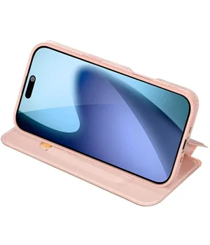 Чехол-книжка Dux Ducis с карманом для визиток для Apple iPhone 17 (6.3") Rose Gold
