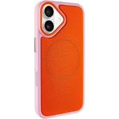 Чехол PC TechWoven Hybrid with MagSafe для Apple iPhone 17 (6.3") Pink / Orange