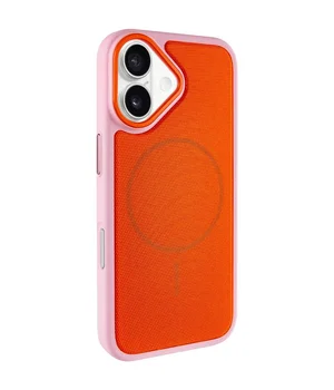 Чехол PC TechWoven Hybrid with MagSafe для Apple iPhone 17 (6.3") Pink / Orange