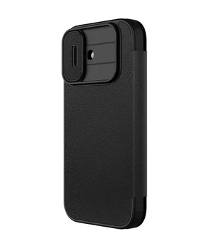 Кожаный чехол-книжка Nillkin Qin Pro Camshield для Apple iPhone 17 (6.3") Black