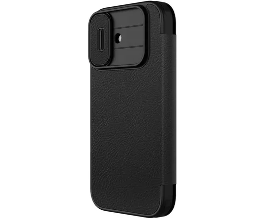 Кожаный чехол-книжка Nillkin Qin Pro Camshield для Apple iPhone 17 (6.3") Black
