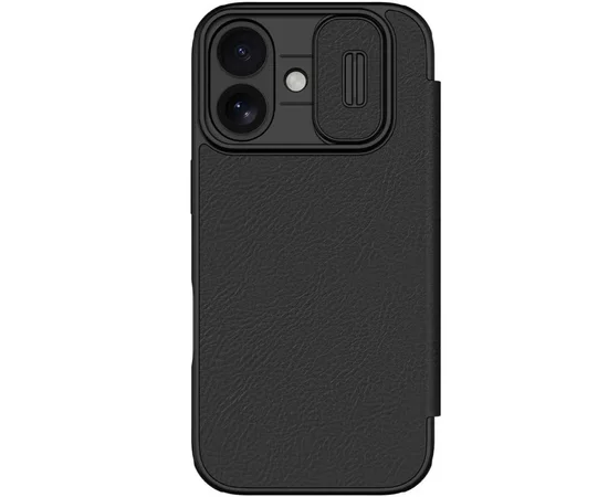 Кожаный чехол-книжка Nillkin Qin Pro Camshield для Apple iPhone 17 (6.3") Black