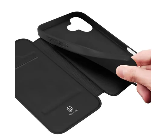 Чехол-книжка Dux Ducis с карманом для визиток для Apple iPhone 17 (6.3") Черный