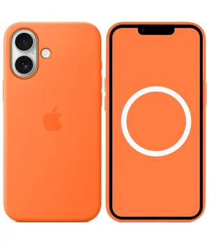 Чехол Silicone case (AAA) with Magsafe and Animation для Apple iPhone 17 (6.3") Orange