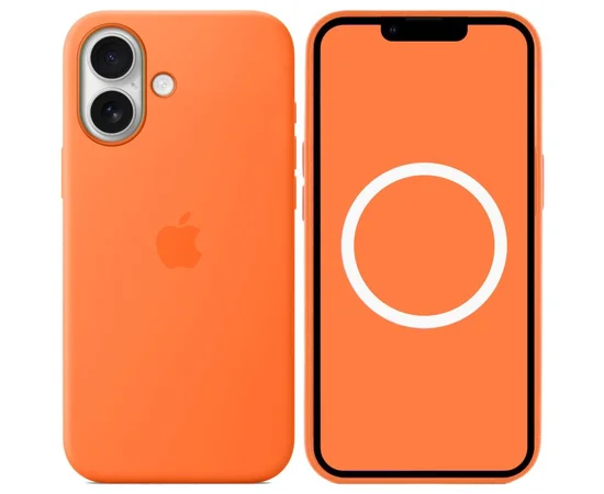 Чохол Silicone case (AAA) with Magsafe and Animation для Apple iPhone 17 (6.3") Orange