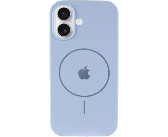 Чехол Silicone Case Full Protective (AA) V2 with MagSafe для Apple iPhone 17 (6.3") Голубой / Lilac Blue