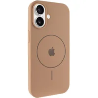 Чехол Silicone Case Full Protective (AA) V2 with MagSafe для Apple iPhone 17 (6.3") Бежевый / Desert Gold