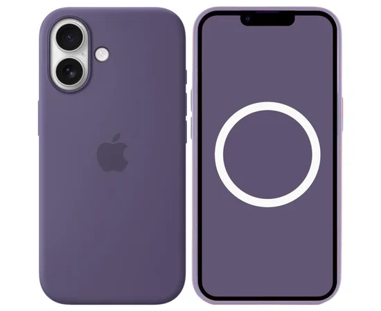 Чехол Silicone case (AAA) with Magsafe and Animation для Apple iPhone 17 (6.3") Purple Fog