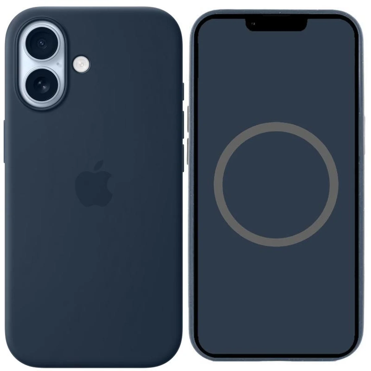 Чехол Silicone case (AAA) with Magsafe and Animation для Apple iPhone 17 (6.3") Midnight