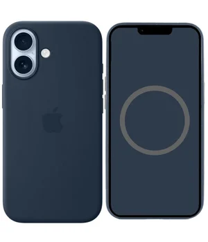 Чехол Silicone case (AAA) with Magsafe and Animation для Apple iPhone 17 (6.3") Midnight