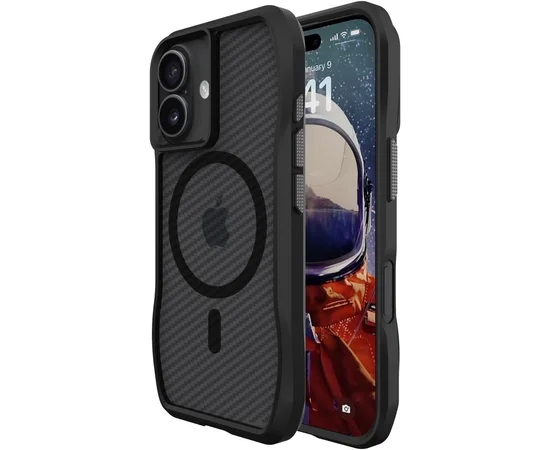 Чехол TPU Space Octagon with MagSafe для Apple iPhone 17 (6.3") Carbon Black