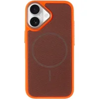 Чехол PC TechWoven Hybrid with MagSafe для Apple iPhone 17 (6.3") Orange / Brown