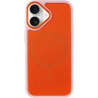 Чехол PC TechWoven Hybrid with MagSafe для Apple iPhone 17 (6.3") Pink / Orange