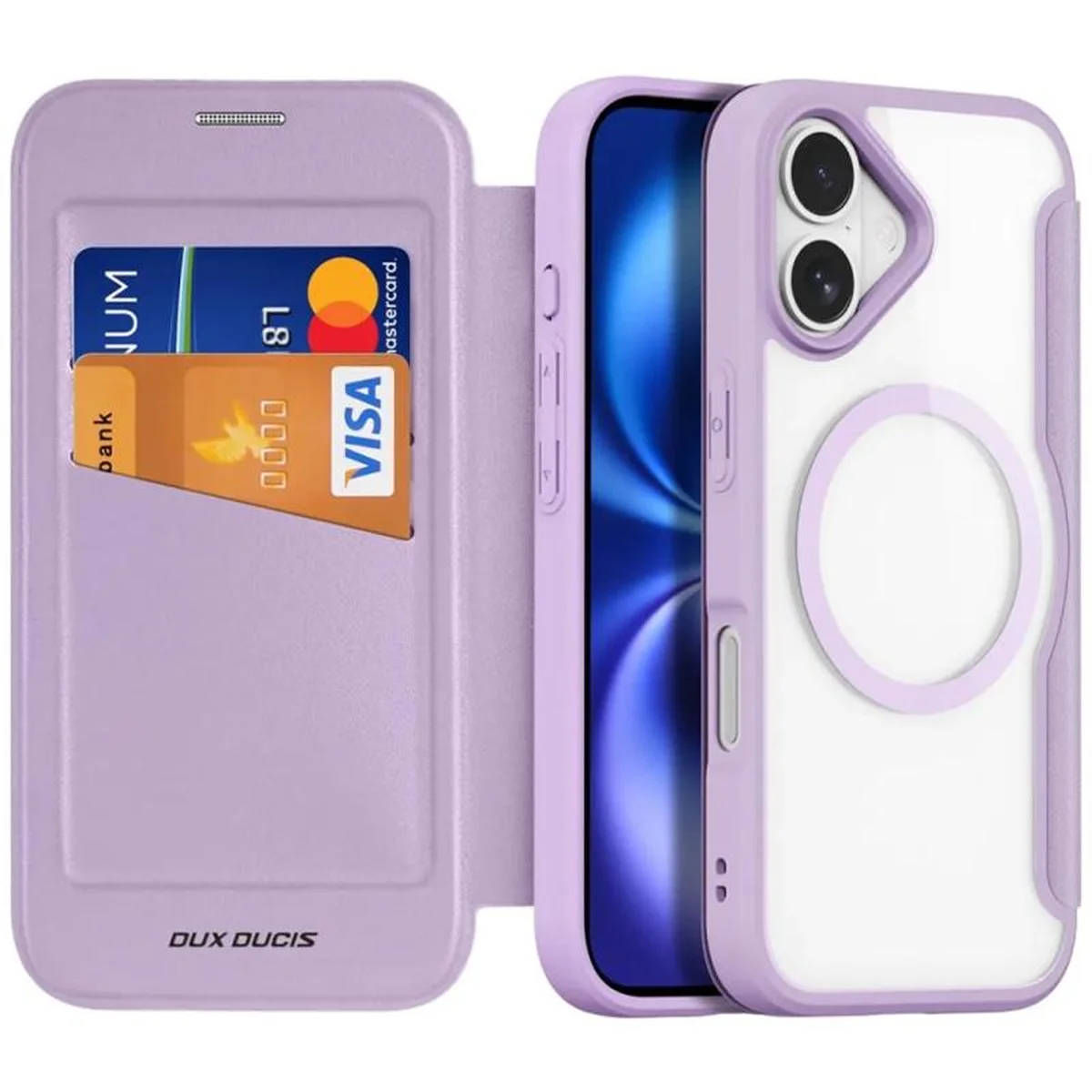 Чехол-книжка Dux Ducis Skin X Pro with MagSafe для Apple iPhone 17 (6.3") Purple Pink