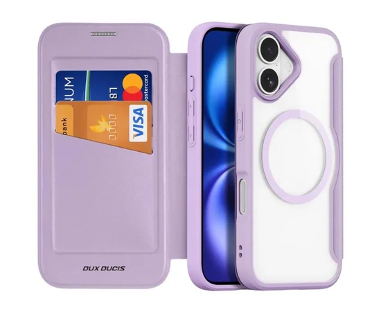 Чехол-книжка Dux Ducis Skin X Pro with MagSafe для Apple iPhone 17 (6.3") Purple Pink
