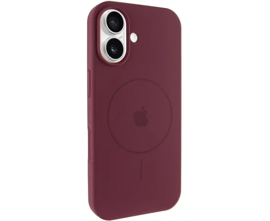 Чехол Silicone Case Full Protective (AA) V2 with MagSafe для Apple iPhone 17 (6.3") Бордовый / Plum