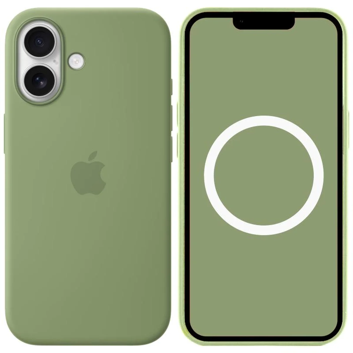 Чехол Silicone case (AAA) with Magsafe and Animation для Apple iPhone 17 (6.3") Light Moss