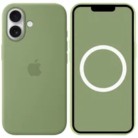 Чехол Silicone case (AAA) with Magsafe and Animation для Apple iPhone 17 (6.3") Light Moss