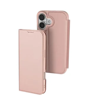 Чехол-книжка Dux Ducis с карманом для визиток для Apple iPhone 17 (6.3") Rose Gold