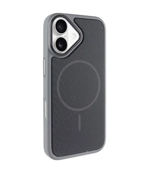 Чехол PC TechWoven Hybrid with MagSafe для Apple iPhone 17 (6.3") Grey / Black