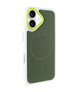 Чехол PC TechWoven Hybrid with MagSafe для Apple iPhone 17 (6.3") White / Green