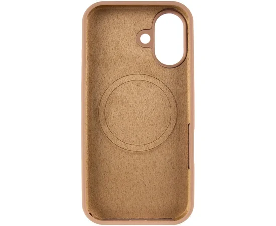 Чехол Silicone Case Full Protective (AA) V2 with MagSafe для Apple iPhone 17 (6.3") Бежевый / Desert Gold