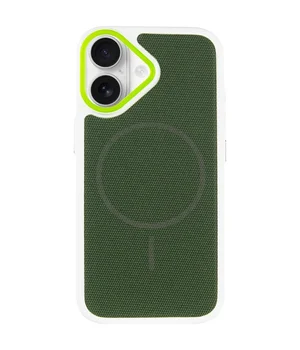 Чехол PC TechWoven Hybrid with MagSafe для Apple iPhone 17 (6.3") White / Green