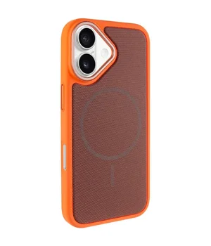 Чехол PC TechWoven Hybrid with MagSafe для Apple iPhone 17 (6.3") Orange / Brown