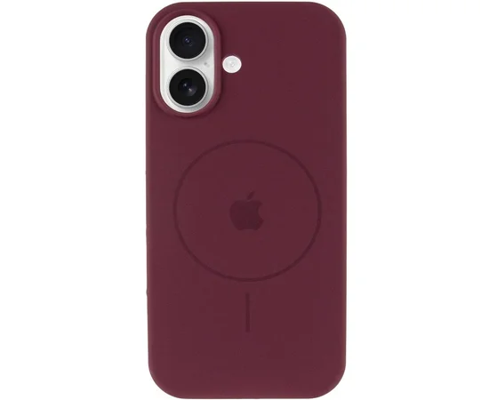 Чехол Silicone Case Full Protective (AA) V2 with MagSafe для Apple iPhone 17 (6.3") Бордовый / Plum